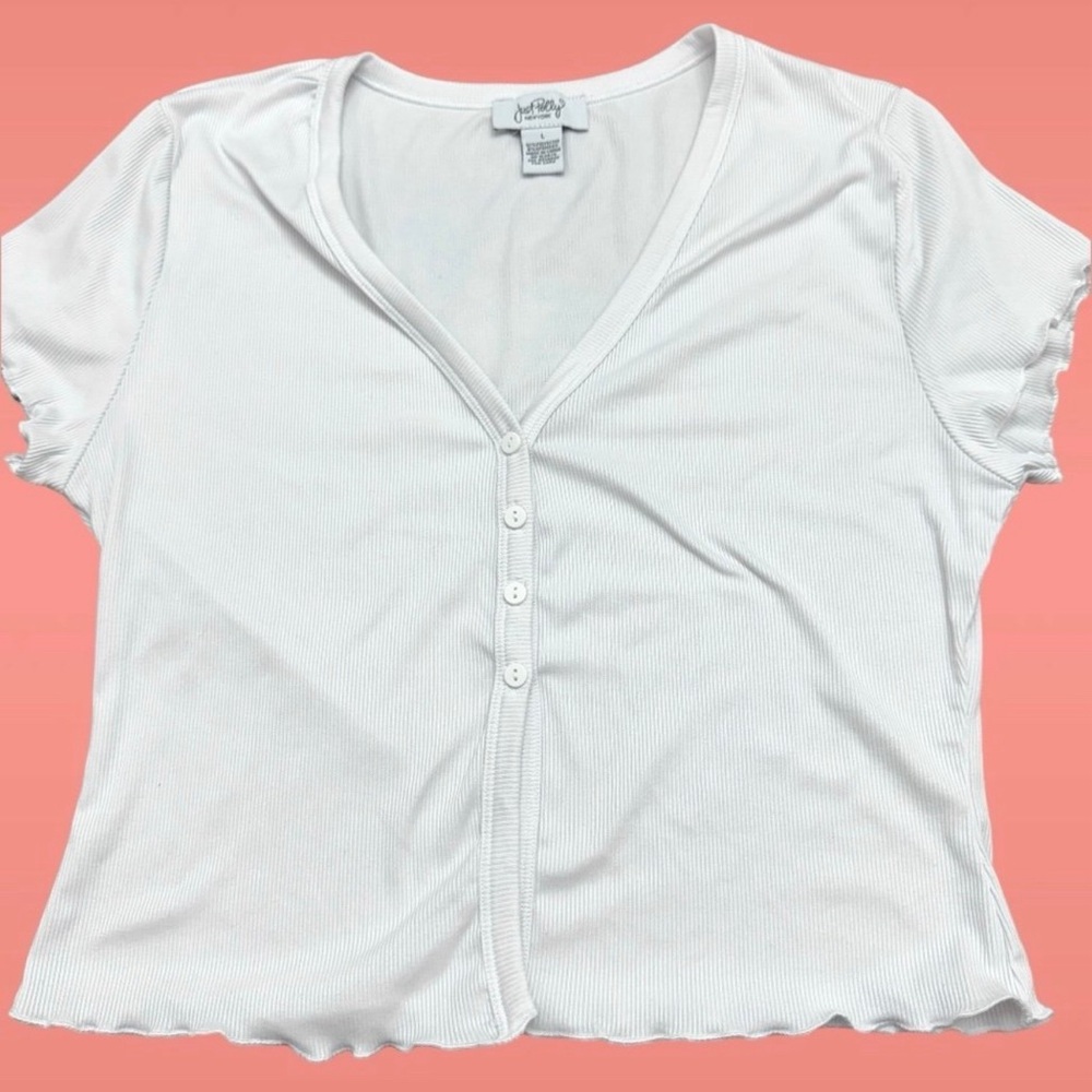 White button up womens blouse - Large